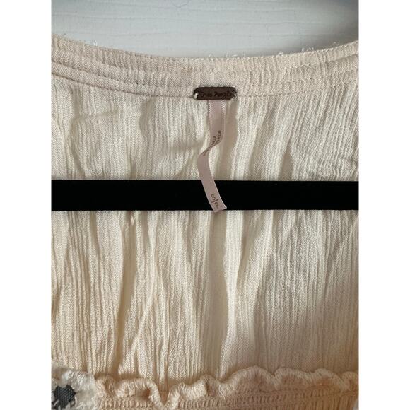 Free People Knit Peplum Top Size Small Cream - Picture 3 of 6